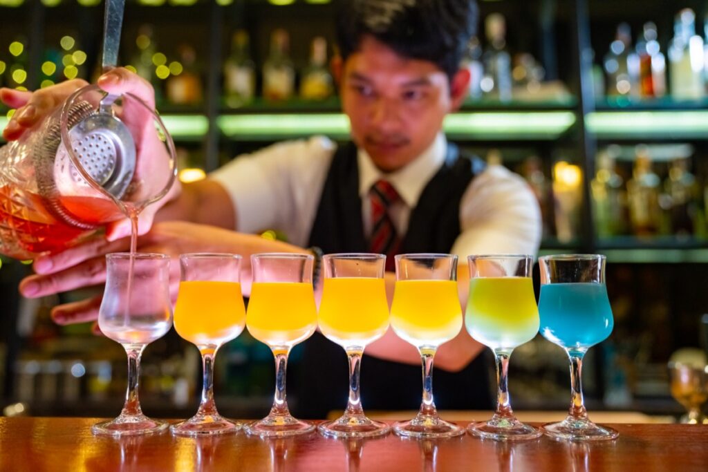 holiday party bartender serving cocktails in San Jose
